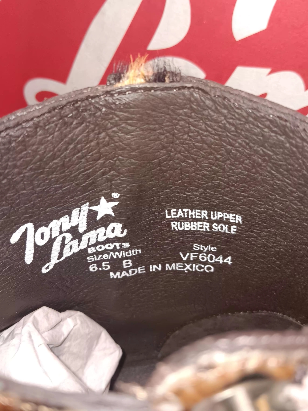 Tony Lama Leopard Print Western Ankle Boots - Brown/Tan - Picture 7 of 7
